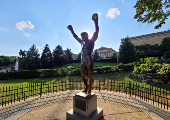 Rocky statue moved inside the Philadelphia Museum of Art for new show.